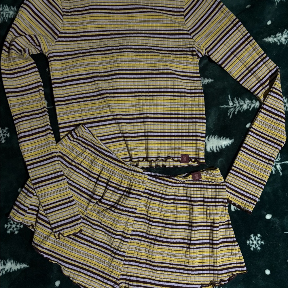 Fenty Striped Long Sleeve Top with Matching Bottoms